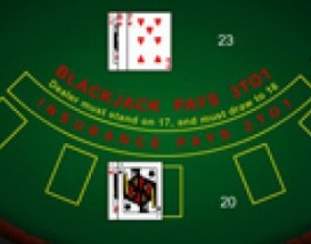 Casino Blackjack - Блэкджек - самая популярная карточная игра в мире казино. Сначала делаете ставку, нажав на один из жетонов, после чего жмете на Deal – раздачу. Ваша цель - собрать карты так, чтобы их сумма равнялась или была наиболее близка к 21 (но не больше). Вы выигрываете, если вам это удается лучше, чем дилеру.