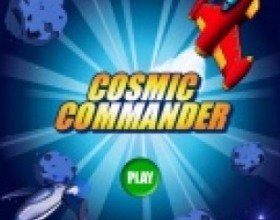 Cosmic Commander - Your goal is to survive as long as you can and destroy as much enemy ships as possible. You can pick up various power-ups to destroy more enemies. Collect money to use it on new upgrades. Use mouse to move your ship. Click to activate special weapons.