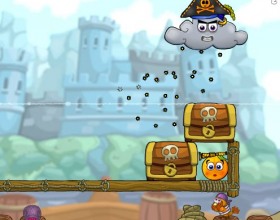 Cover Orange Journey Pirates - Another part from Cover Orange series. This time evil pirate clouds are trying to harm you. Do everything you can to hide your smiling little buddies from a evil cloud. Use your mouse to drop objects.