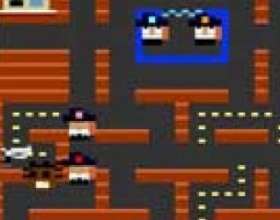 Crack man - In this Pacman version you are a Crackman that is escaping from jail and angry cops. When you find a gun you get a chance to kill one of the persecutors. Use arrow keys to control the game. Press P to pause, Q to quit the game.