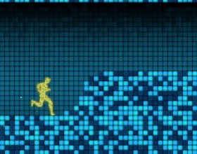 Cyber Rush - Отличная пиксельная игра, в которой ты должен уворачиваться от препятствий. Прыгай или проскальзывай мимо них. Используй стрелки, чтобы управлять героем. Собирай бонусы ускорения или замедления по дороге.