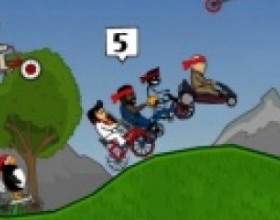 CycloManiacs 2 - Now original Cyclo Maniacs heroes have become Ninjas. Your goal is to save Princess Jennifer from them. Ride as fast as you can over hills and valleys. There are 39 new tracks, 50 riders, additional mini games and many more. Use Arrows to control your bike. Press Space to jump.
