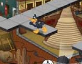 Daffys studio adventure - Get Daffy Duck through the studio sets using the catwalk. The ACME prop machine has gone haywire, so watch out and don’t stay still for too long or the stage weights might fall on you! Earn points and boost your bonus timer by collecting the clock along the way.