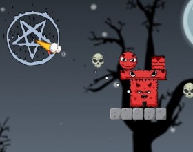 Demon Destroyer 2 - Your task is to shoot all demon shapes away from the screen. To do that you have to aim from the pentagram and hit them. Try to use as little number of shots as possible. Collect skulls on your way. Use mouse to aim and fire.