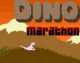 Dino Run Marathon of Doom - Your task is to keep running and escape from upcoming doom wall. Jump over obstacles, eat smaller dinosaurs and eggs on your way. Try to jump into flying dinosaurs nails to get further away from the death. Survive as long as possible. Use Arrow keys to move.