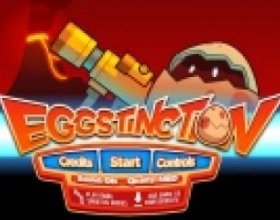 Eggstinction - This is a survival online game. First you start as an egg with legs and arms. Pick up some weapons and start to destroy enemy space ships. Earn rage and then transform into big dinosaur. Use W A S D to move. Use mouse to aim and fire. Press Space to use rage.