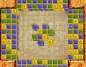 Egypt Puzzle - Slide the outter blocks next to similar blocks in the center. Join 3 of one color or more to clear. Pass through many levels of this fantastic puzzle game. Unlock all the secrets and remove all glyphs. Use your mouse to control the game.