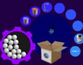 Factoryballs - Try to create the same ball which you see on the box bellow. Drag and drop a ball over the tools to producē the required ball physics in each level. Use your mouse to control the game.