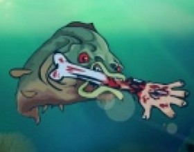 Feed Us 2 - In this bloody game you play as a piranha. Your task is to eat people and collect blood from them to open new upgrades. Sink down ships to get people into the water. Use Mouse to control your deadly fish and attack.