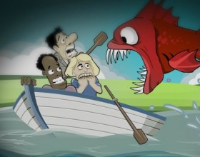 Feed Us Lost Island - Hungry piranha is back and this time we are on some lost island where some cannibals and Indians live. Help the little fish to dive deep in the water and look for human flesh. Use your mouse to control the game.