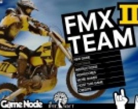FMX Team part 2 - Your goal is to select a bike and do stunts to win every race and become a champion. Your team consists of 3 unique bikers. Gain experience for every trick you perform to learn new tricks. Use Left and Right Arrows to hold your balance, Up key to accelerate, 1-6 Numbers for tricks.