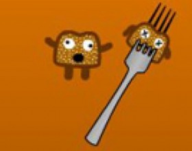 Fork It - You have to stab sugar toast and buy upgrades for your fork until you are the greatest sugar toast stabber. Use mouse to point your fork and click to throw. Each toast price is $1. Use money during waves to buy upgrades.