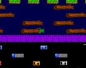 Frogger - Froggy wants to get home at last. But it has to cross the road and swim across the river to fulfill it's objective. Use arrow keys to control the game. You can cross the road only in places that are free from cars and trucks, but you cross the river only by jumping from one beam to another.