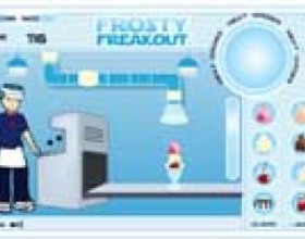 Frosty freakout - Нужно готовить мороженое в соответствии с изображением - сначала положить слои мороженого, а затем украсить и нажать Done. За каждое верно сделанное мороженое даётся 100 очков, а за неверно сделанное отнимается 50. Управление мышью.