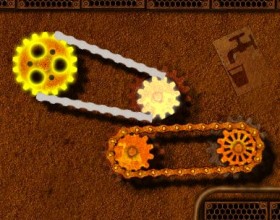 Gears And Chain: Spin It 2 - Your aim of this mechanics game is to make all the gears to spin. At the beginning this will be really easy, but later you'll see that you can not solve the problem in one go. Use your mouse to connect gears of the same colour.
