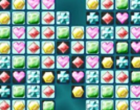 Gems Swap 2 - In this typical lines game You must clear each level by lining up three gems of the same kind. You'll need to destroy gems in every tile position before moving on, so think ahead to set up big combos! Use mouse clicks to swap elements.