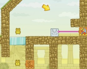 Golden Scarabaeus - Your aim is to collect all golden items in each level. Use all available items and options to move your blocks and guide them to the goal. Use mouse to control the game.