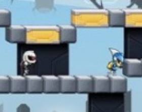 Gravity Guy - Your aim is to survive as long as you can while you're running from your enemy, avoiding obstacles and switching gravity. Pick up power-ups and maneuver through different mazes. Click or press Space to switch the gravity.