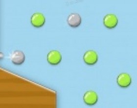 Hardball Frenzy - Your task is to hit all your targets with limited number of balls. Clear the green balls off the screen. Use Mouse to aim and shoot the ball. After the hit green ball will become gray. Use yellow balls, walls and other objects to bounce.