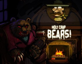 Holy Crap Bears - Personally I find this game totally funny, especially when bears points their lighters on their faces :) Your task is to avoid blood thirsty bears. Just move from side to side, collect different things and help your friends. Use arrow keys to move.