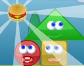 Hungry Shapes - Your mission is to feed Hungry Shapes to reach that all shapes are satisfied and remain on screen. Green shapes are not hungry so you don't have to feed them. Red shapes are hungry and you have to feed them with two hamburgers. Click to release shapes.