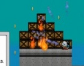 Inferno Meltdown - Your task is guide little fireman robot around the city and fight the fire. Collect coins in your way and use them for upgrades. Also you have to rescue people. Beware of burning explosives. Use W A S D to move your fire-fighter. Use Space to drop a sprinkler. Aim and shoot the water with your mouse.