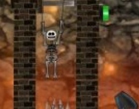 Kill A Skeleton - Все, что тебе надо сделать в этой игре, это нанести побольше травм своему скелету. Чтобы это сделать, можешь использовать свою пушку. Используй мышку, чтобы целиться и стрелять. Также можно передвигать пушку по экрану.