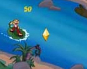 Leaf boarding - Вы можете управлять двумя персонажами, нужно проплыть реку за указанное время. Остерегайтесь камней, брёвен и крокодилов. Управление стрелками, для прыжка - пробел.