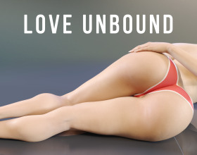 Love Unbound - One day, you wake up and hear some giggles coming from the next room. You decide to investigate and find two women cuddling and kissing each other passionately. You can't take your eyes off them, they notice you and invite you to join them. It's up to you if you want to get involved or not.