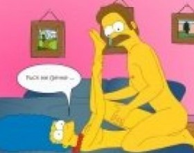 Marge's Secret - This is a set of 4 sex scenes with Simpsons characters. Enjoy this simpsons sex game where Ned Flanders is having sex with his neighbour Homer Simpson's wife Marge. Watch how they are having sex in different positions.