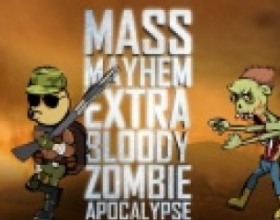 Mass Mayhem Zombie Apocalypse - Это еще одна версия игры Mass Mayhem. В этот раз она переполнена зомбиками. Твоя задача - устроить огромное уничтожение выродков, бегать вокруг и стрелять используя доступное оружие. Передвигайся клавишами W A S D, мышкой целься и стреляй.