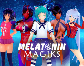 Melatonin Magiks Ch.4 - Before you start playing this game, it will be better if you complete all the previous parts. You wake up after a long sleep and have no idea what's going on here, but there are a lot of interesting characters around you. You'll meet a cat girl, a robot fellow, and a childhood friend who likes to get into fights. Get used to this world and go on an epic adventure with your friends.