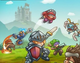 Mighty Knight - Your task is to help your heroes to fight against enemies. Level by level you'll be upgraded with new buddies and weapons. Use Arrows to move, Z X C for attacking, blocking and special.