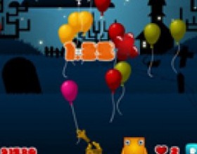 Night Balloons - Catch the flying balloons. Match colors for extra score. As higher is the balloon as higher is the bonus! Avoid hitting butterflies, and catch star balloons for bonus points and heart balloons for extra lives. Use mouse to send your catcher after balloon.
