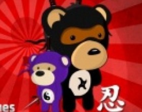 Ninja Bear - Ninja Bear and his friend must catch or kill all monsters that have escaped. Your task is to help them. Use numbers 1-6 to select active weapon. Use your mouse to aim and fire. Switch between bears by clicking on their icons at the bottom left corner.