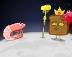 On the moon Ep. 7 - Finally Insanity prawn boys family came to the moon to visit him. There were a lot of little prawns and all of them were stick to everyone on the moon. Toaster king started to get angry on Insanity prawn boy family because one of them was stick to his head and one of them on astronauts dick.