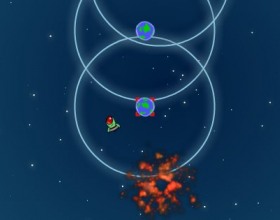 Orbit Breaker - A lots of physics and balance control in this game. Your task is to launch your spaceship from one orbit to another, then explode it and navigate to the next orbit. Do it fast because you can not spend too much time on one planet. Press Space to start the game. Click to release your spaceship.