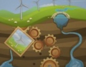 Out of Wind - Your aim is to connect all the gears to guide rotation power to the windmill. Pick up gears depending on their sizes and combine them together. Use Mouse to drag and move gears.
