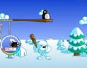 Penguin - In this game you must help a penguin and a bear to show perfect results in a baseball training by clicking on a penguin, dragging your mouse to select an angle and power an then releasing it. You are free to choose one of three available game modes.