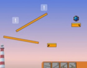 Perpetual Motion - Solve each level puzzle by building a machine that just works perfectly. Use mouse to place objects on the screen. Ball has to go through countdown to complete the level. The exclamation marks help you by showing you where to build your machine in order to complete the level target.