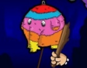 Pinata Hunter - Hit a paper decoration and collect candy that are falling out of it to earn money and buy upgrades. Your task is to use your Mouse to swing your weapon and hit the pinata. Try not to hit too often or you will get a muscle spasm!