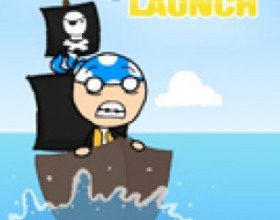 Pirate Launch - Your task is to launch the pirate ship from the cannon and try to keep it on the water flowing as long as you can. Use mouse to aim, then click and hold to start the power indicator, release to launch. Use A and D keys or the arrows to keep your balance. Try to hit some objects on the way for some speed or slow ups. Upgrade Your ship.