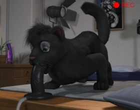 Playful 3D Cat