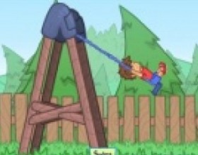 Pogo Swing - Your task is to jump from the swing as far as possible, earn money for each jump to buy new upgrades for your gang. Use Arrow keys Left and Right to swing yourself and hold your balance while flying. Press Space when you're ready to launch.