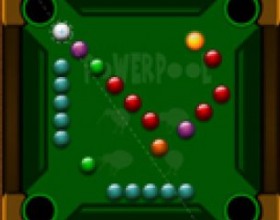 Power Pool Frenzy - Here's 3rd game of Power Pool. Power Pool Frenzy is ten levels of total chaos, and potentially big, huge and massive scores. Use mouse to click the white ball, hold left mouse button down and drag around to set the power and direction of your shoot, release to hit the ball.