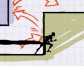 Running Ink - You have to control tinted man and help him to reach the goal before he dries up. Run around with incredible speeds around the paper world. Use Arrow keys to control your character, press space to jump. Use Up arrow key to hold on to walls, Down arrow to slide while running.