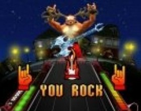 Santa Rockstar 5 - В этой Новогодней игре помоги Рудольфу стать лучшим гитаристом на земле. Выбери любимые Новогодние песни и исполни их как настоящая рок звезда. Управление: цифрами 1-5, или A S D K L.