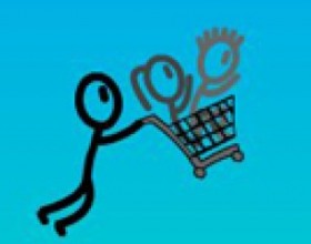 Shopping Cart Hero - Your objective in game is to fly as far as you can with your shopping cart. Take your shopping cart downhill, up a ramp and make huge jumps and stunts. Press the right arrow key to run, press Up arrow key at the right time to get into the shopping cart or jump. In the air use Left and Right arrow keys to balance.