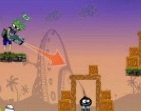 Silly Bombs and Space Invaders - Your task is to hit all bombs to light them up and explode. Do not harm your alien friends. Hit cactuses, collect bonuses, use various power-ups to complete your task. Get bonus for using as few bombs as possible. Use mouse to aim and fire.