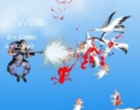 Stork Shot - Your task is to kill all storks and babies that they are carrying to save the world. Get the highest score and become the hero of World. Use Mouse to move, aim and fire. Use 1-3 numbers to switch weapons.